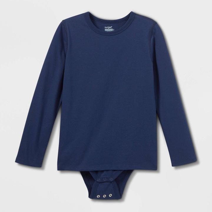 Kids' Adaptive Long Sleeve Bodysuit With Abdominal Access - Cat & Jack Navy