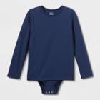 Kids' Adaptive Long Sleeve Bodysuit With Abdominal Access - Cat & Jack Navy