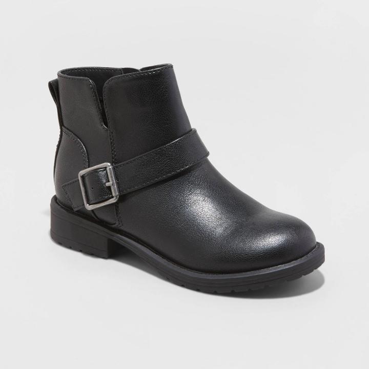 Girls' Romina Zipper Moto Boots - Art Class Black
