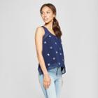 Women's Star Print Tank Top - 3hearts (juniors') Navy