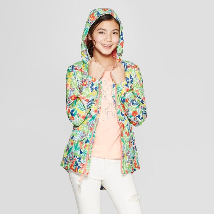 Girls' Floral Print Windbreaker Jacket - Cat & Jack