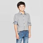 Boys' Long Sleeve Pique Button-down Shirt - Cat & Jack Gray