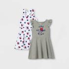 Disney Toddler Girls' 2pk Minnie Mouse Sleeveless Knit Dress - Gray