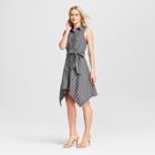 Women's Striped Sleeveless Asymmetric Hem Shirt Dress - Who What Wear Black/white Xl, Black/white