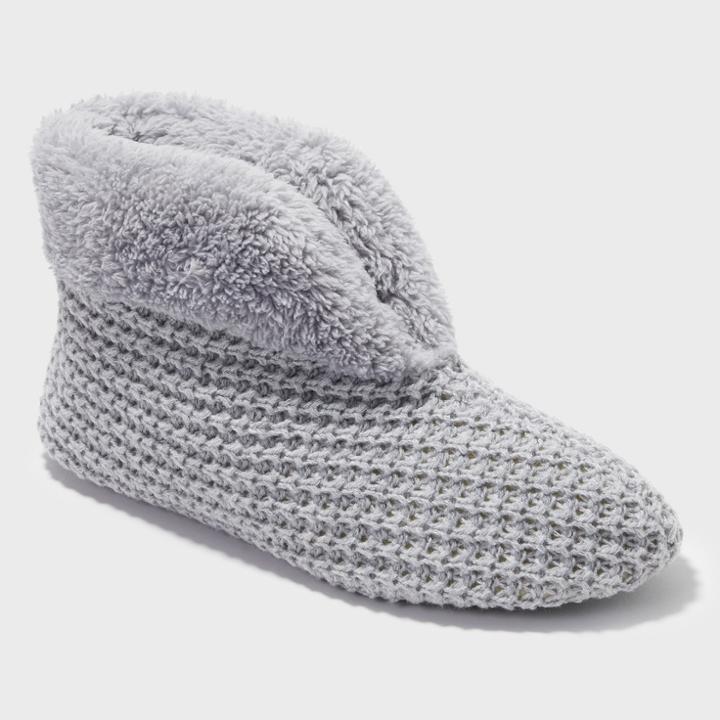 Women's Dearfoams Bootie Slippers - Gray