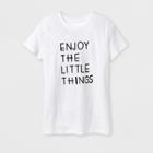 Shinsung Tongsang Women's Short Sleeve Enjoy The Little Things Graphic T-shirt - White