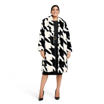 Women's Houndstooth Faux Fur Coat - Sergio Hudson X Target Black/white Xxs