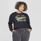 Women's Plus Size Long Sleeve Let The Shenanigans Begin T-shirt - Modern Lux (juniors') - Black