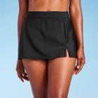 Women's Upf 50 Split Swim Skirt - Aqua Green Black