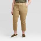 Women's Plus Size High-rise Cropped Straight Jeans - Universal Thread Tan 14w, Women's, Beige