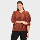 Women's Plus Size Velour Sweatshirt - A New Day Brown