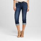 Women's Aberdeen Straight Roll Cuff Capri Jeans Twilight 4 Med - Crafted By Lee, Night