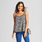 Women's Floral Ruffle Cami - A New Day Black