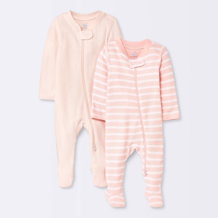 Baby 2pc Waffle Sleep N' Play - Cloud Island Pink/coral