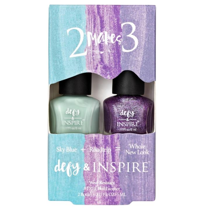 Defy & Inspire Duo Nail Polish Set 2 Makes 3 - Sky Blue + Road Trip