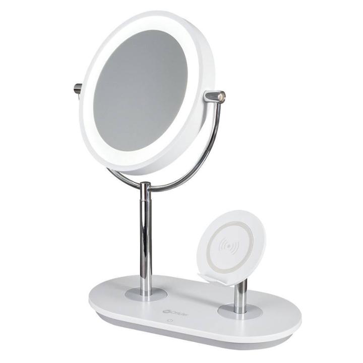Makeup Mirror With Qi Charging Stand White (includes Led Light Bulb) - Ottlite