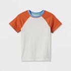 Toddler Boys' Raglan Jersey Knit Short Sleeve T-shirt - Cat & Jack Orange/cream