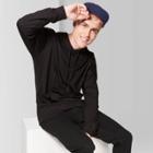 Men's Loose Fit French Terry Hooded Sweatshirt - Original Use Black M,