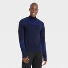 Men's Seamless 1/4 Zip Pullover - All In Motion Dark Blue Heather