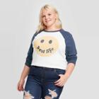 Women's Smiley Face Best Life Plus Size Long Sleeve T-shirt - Zoe+liv (juniors') - Ivory 1x, Women's, Size: