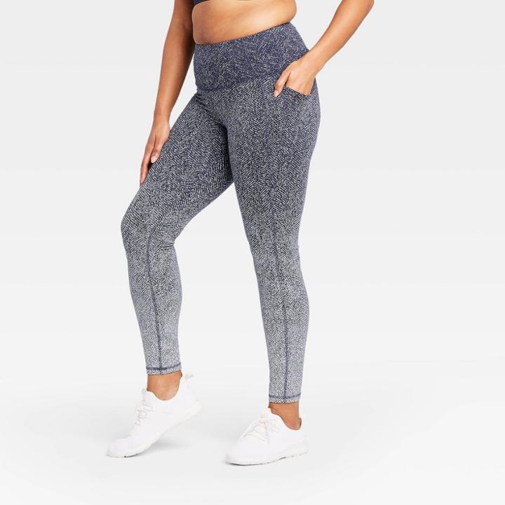 Women's Premium High-rise Jacquard 7/8 Leggings 27 - All In Motion Navy Ombre Xs, Women's, Blue Ombre