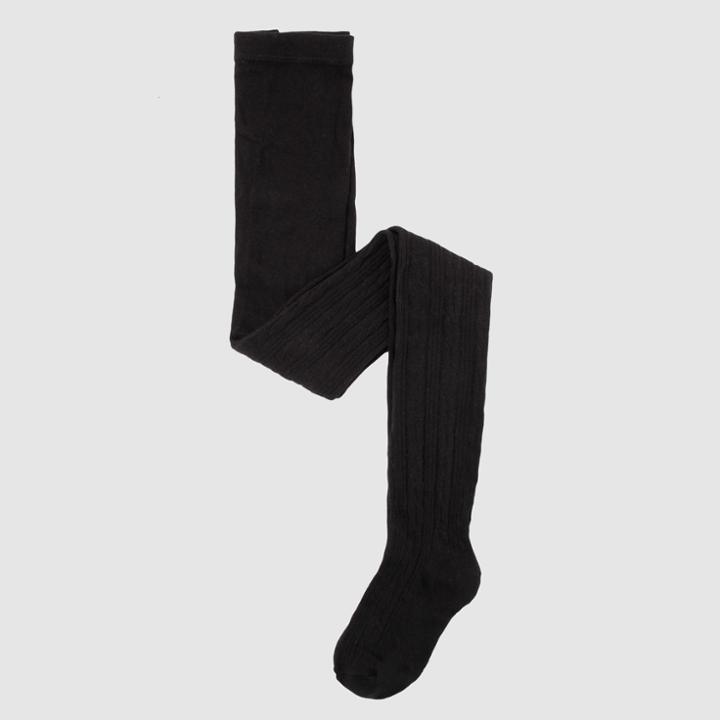 Girls' Solid Cable Tights - Cat & Jack Black