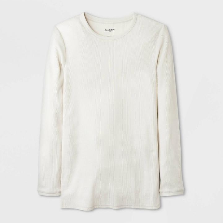 Men's Tall Relaxed Fit Long Sleeve Thermal Underwear Shirt - Goodfellow & Co Cream