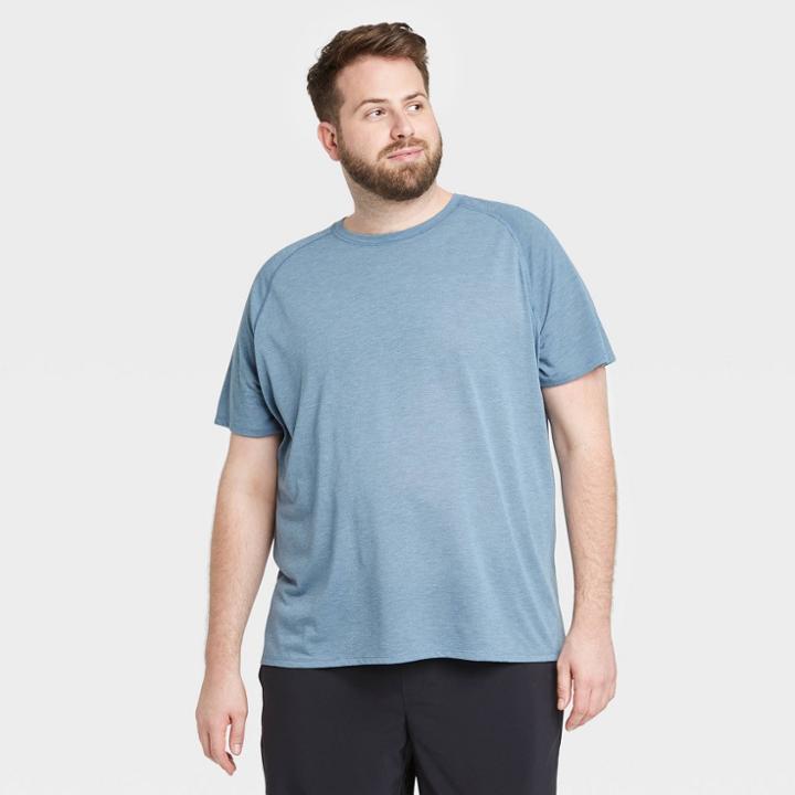 Men's Short Sleeve Run T-shirt - All In Motion Blue Gray S, Men's,