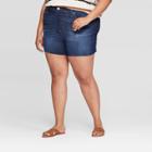 Women's Plus Size Mid-rise Jean Shorts - Universal Thread Dark Wash
