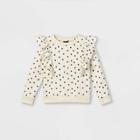 Toddler Girls' Ruffle Sweatshirt - Art Class White/black