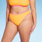 Women's Colorblock Ultra High Leg Extra Cheeky Bikini Bottom - Wild Fable Orange/pink X