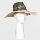 Women's Colorblock Straw Panama Hat - Universal Thread - Olive/natural, Green/brown
