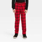 Boys' Pull-on Microfleece Plaid Jogger Sweatpants - Cat & Jack Red
