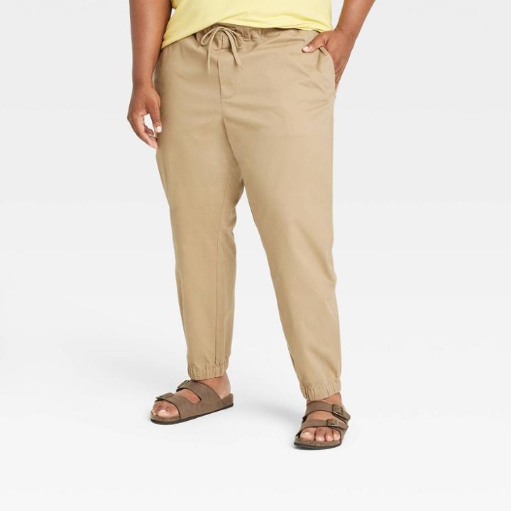 Men's Big & Tall Athletic Fit Jogger Pants - Goodfellow & Co Tan