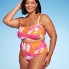 Women's Abstract Bright Color Print Bikini Top - Kona Sol Multi X, One Color