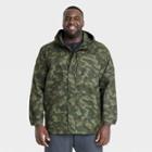 Men's Big Camo Print Waterproof Rain Shell Jacket - All In Motion Olive Green