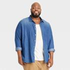 Men's Big & Tall Long Sleeve Button-down Shirt - Goodfellow & Co Blue Denim