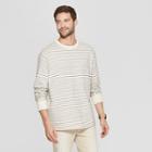 Men's Striped Regular Fit Long Sleeve Garment Dye Pocket T-shirt - Goodfellow & Co White