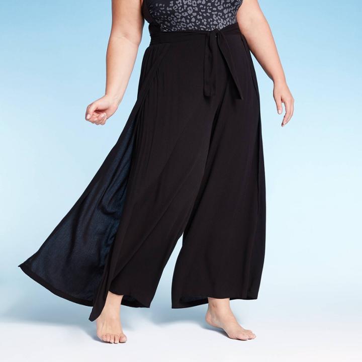 Women's Plus Size Beach Cover Up Pants - Kona Sol Black 1x, Women's,