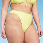 Women's Mid-waist Extra High Leg Cheeky Bikini Bottom - Wild Fable Yellow