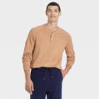 Men's Regular Fit Long Sleeve Henley T-shirt - Goodfellow & Co Tan
