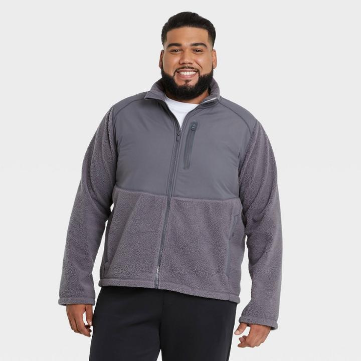 Men's Sherpa Fleece Jacket - All In Motion Gray