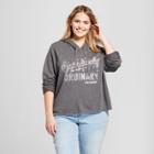 Women's Plus Size Harry Potter Exceptionally Ordinary Graphic Hoodie (juniors') - Charcoal