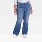 Women's High-rise Flare Jeans - Ava & Viv Dark Blue Denim