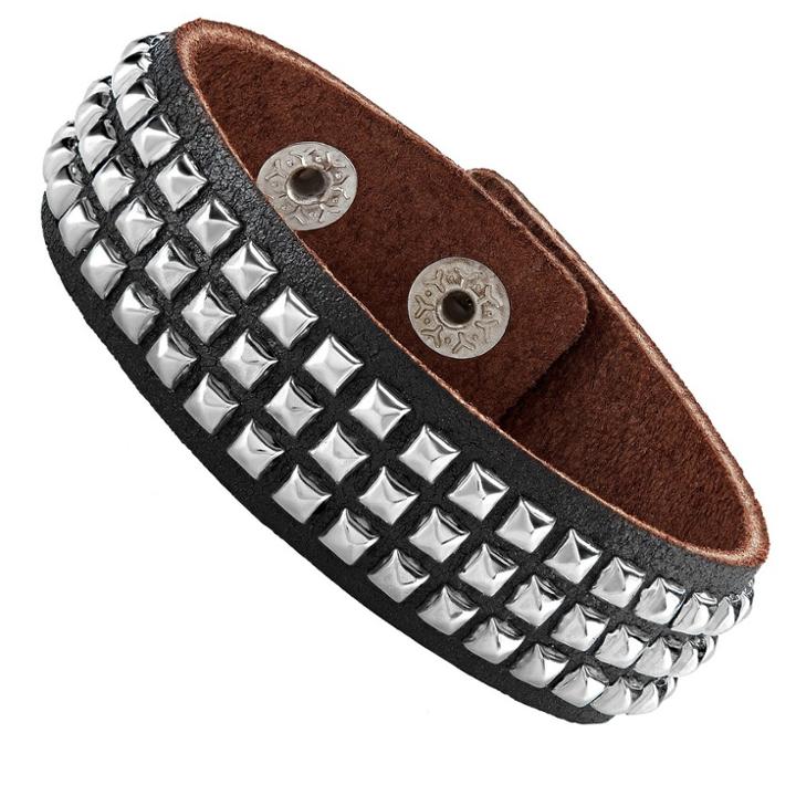 Men's West Coast Jewelry Studded Bracelet - Black