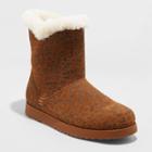 Women's Cat Leopard Print Mid Shearling Style Boots - Universal Thread Brown