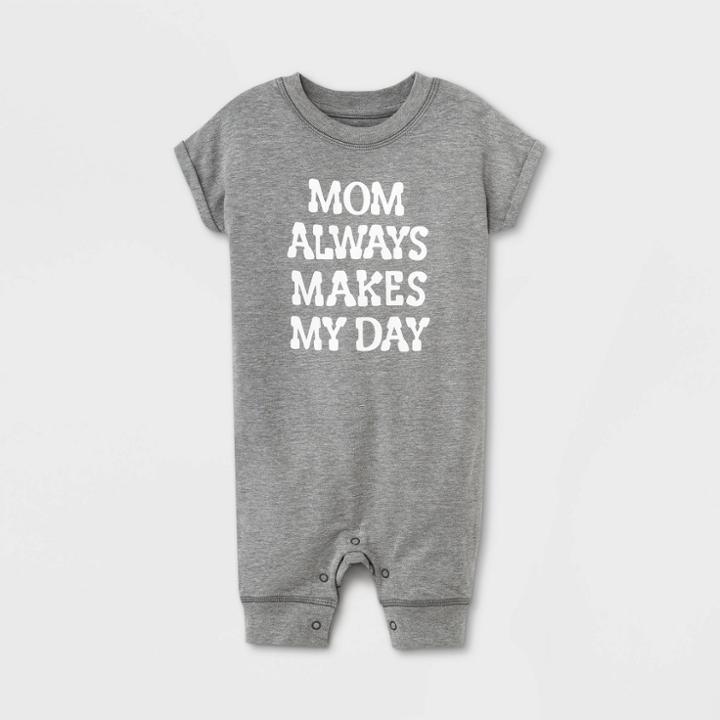 Baby Boys' 'mom' Romper - Cat & Jack Gray Newborn