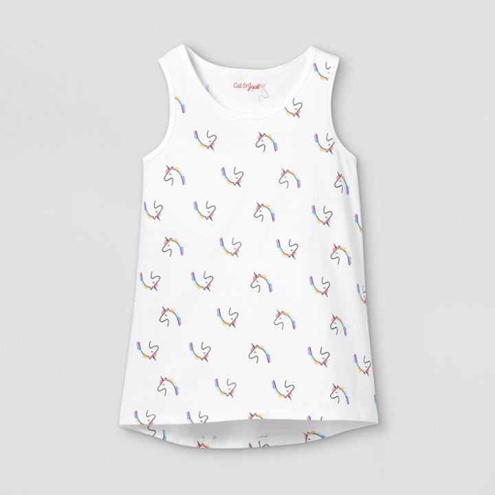 Girls' Unicorn Print Tank Top - Cat & Jack White