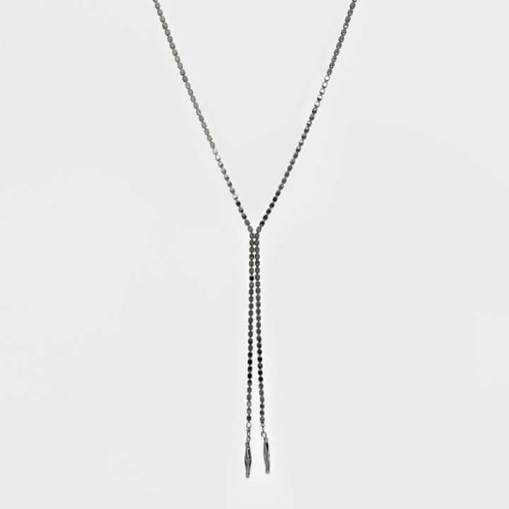 Long Y Necklace - A New Day Hematite, Women's