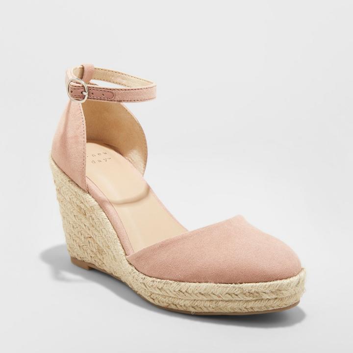 Women's Olivia D'orsay Closed Toe Espadrille Wedge - A New Day Blush